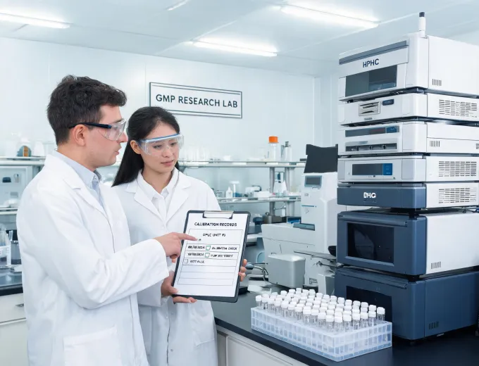 Laboratory advisor reviewing calibration records